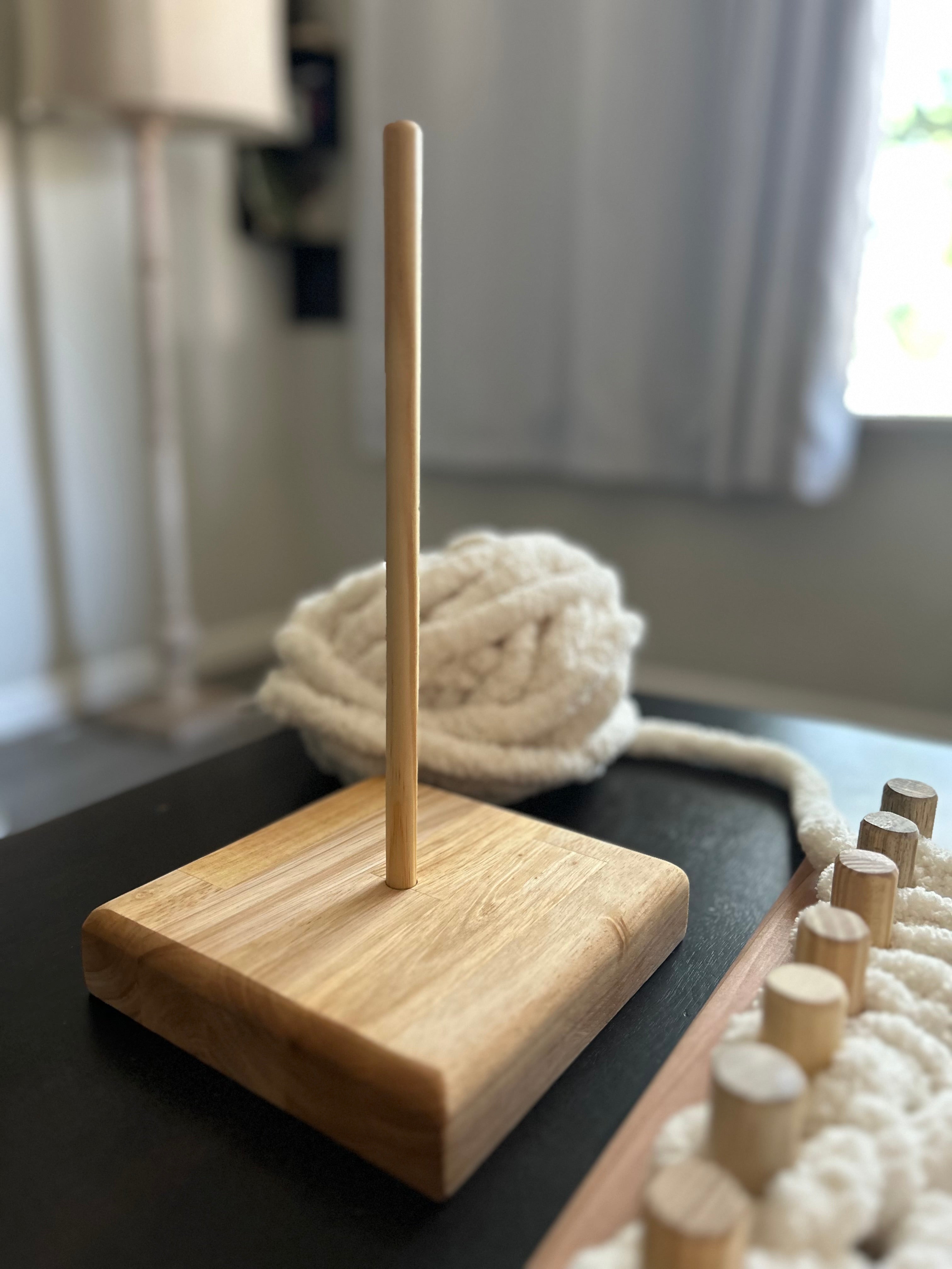 Chunky Yarn Holder: Jumbo Bobbin for Finger Knitting & Blanket Loom