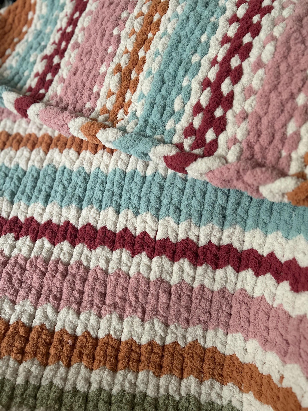 Spring Blossoms Finger Knit Blanket Pattern – Loom Friendly (PDF Download)