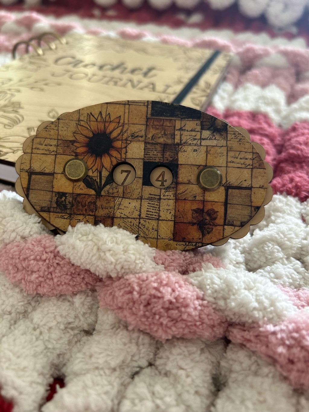 Row Counter for Knitting and Crochet Sunflower Paper