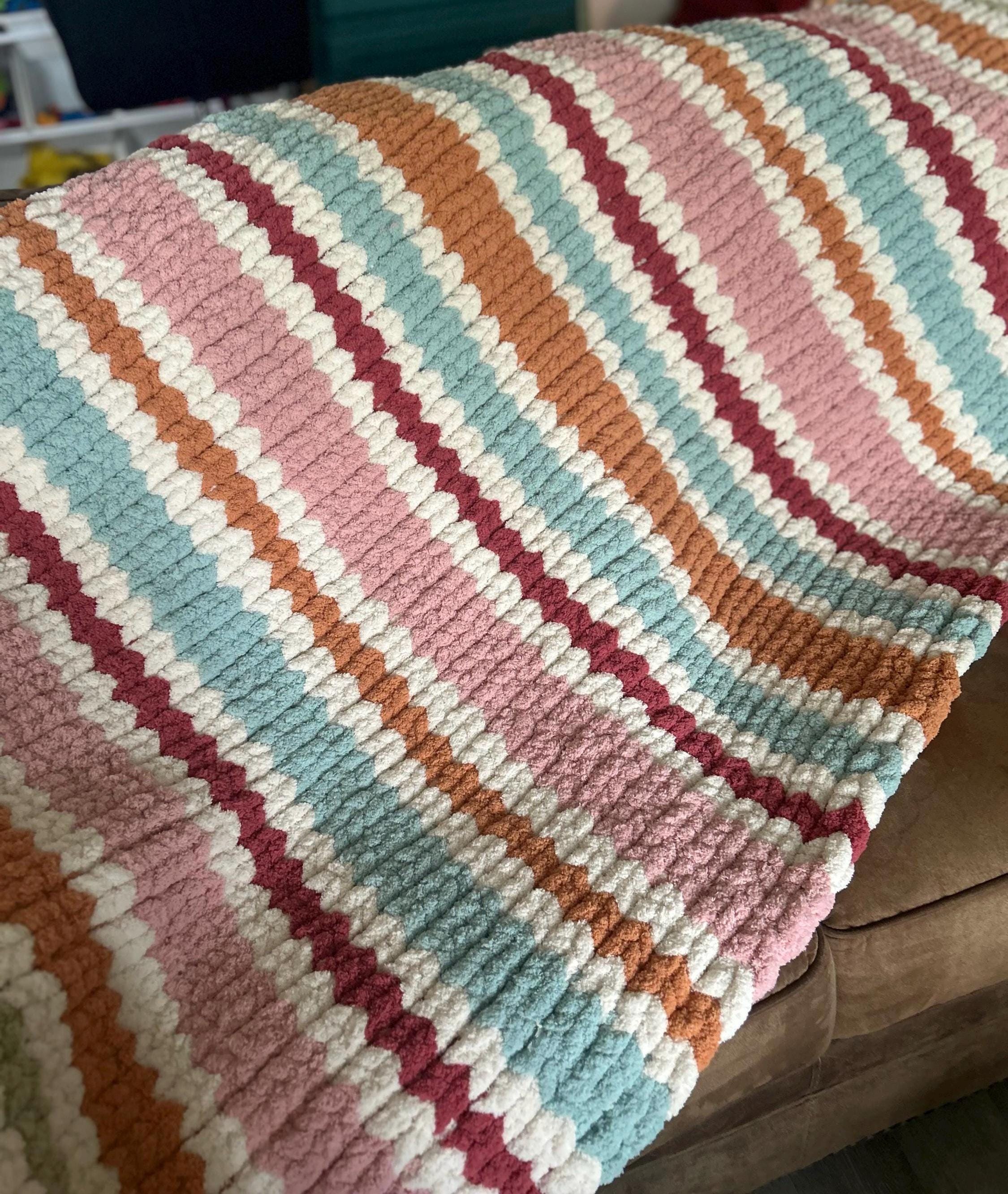 Spring Blossoms Finger Knit Blanket Pattern – Loom Friendly (PDF Download)