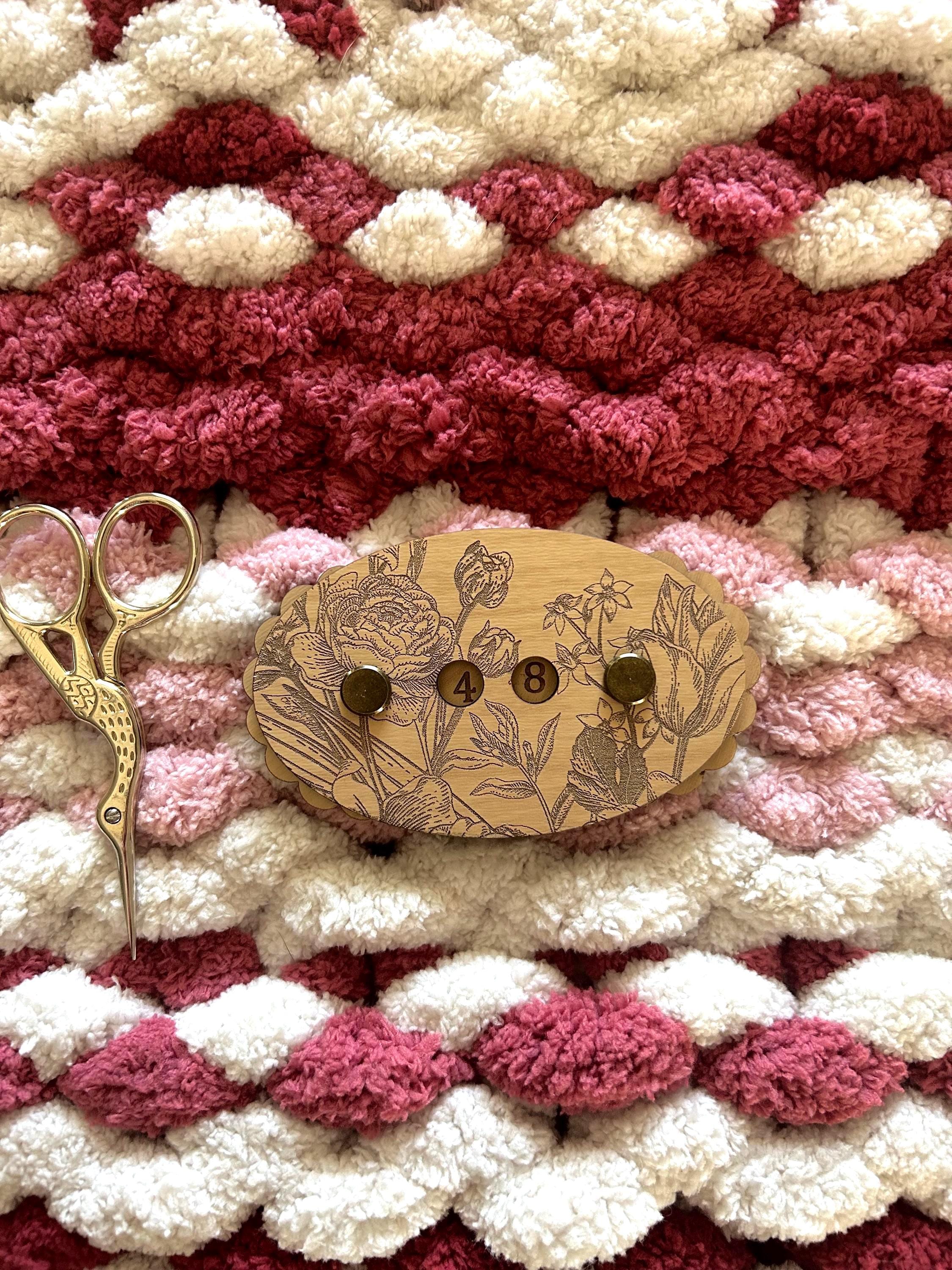 Row Counter for Knitting and Crochet Flowers Engraved