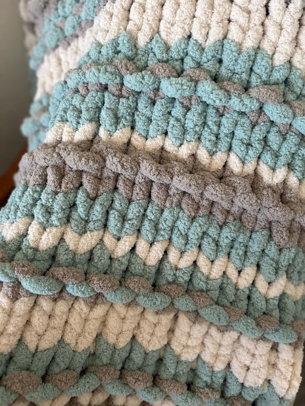 Finger Knitting Pattern - Clouds in Summer Child Size (PDF File Only) - Chunky Blanket Pattern