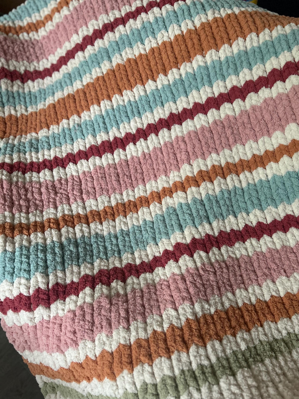 Spring Blossoms Finger Knit Blanket Pattern – Loom Friendly (PDF Download)