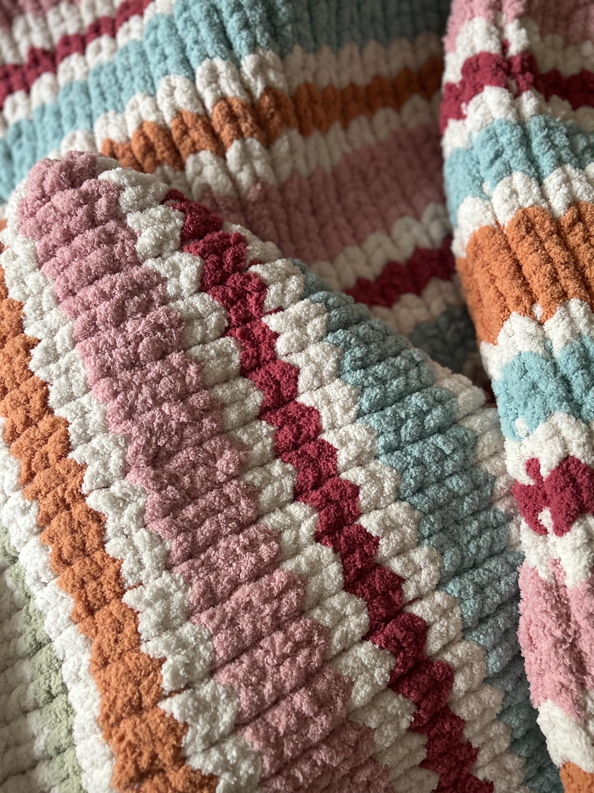 Spring Blossoms Finger Knit Blanket Pattern – Loom Friendly (PDF Download)