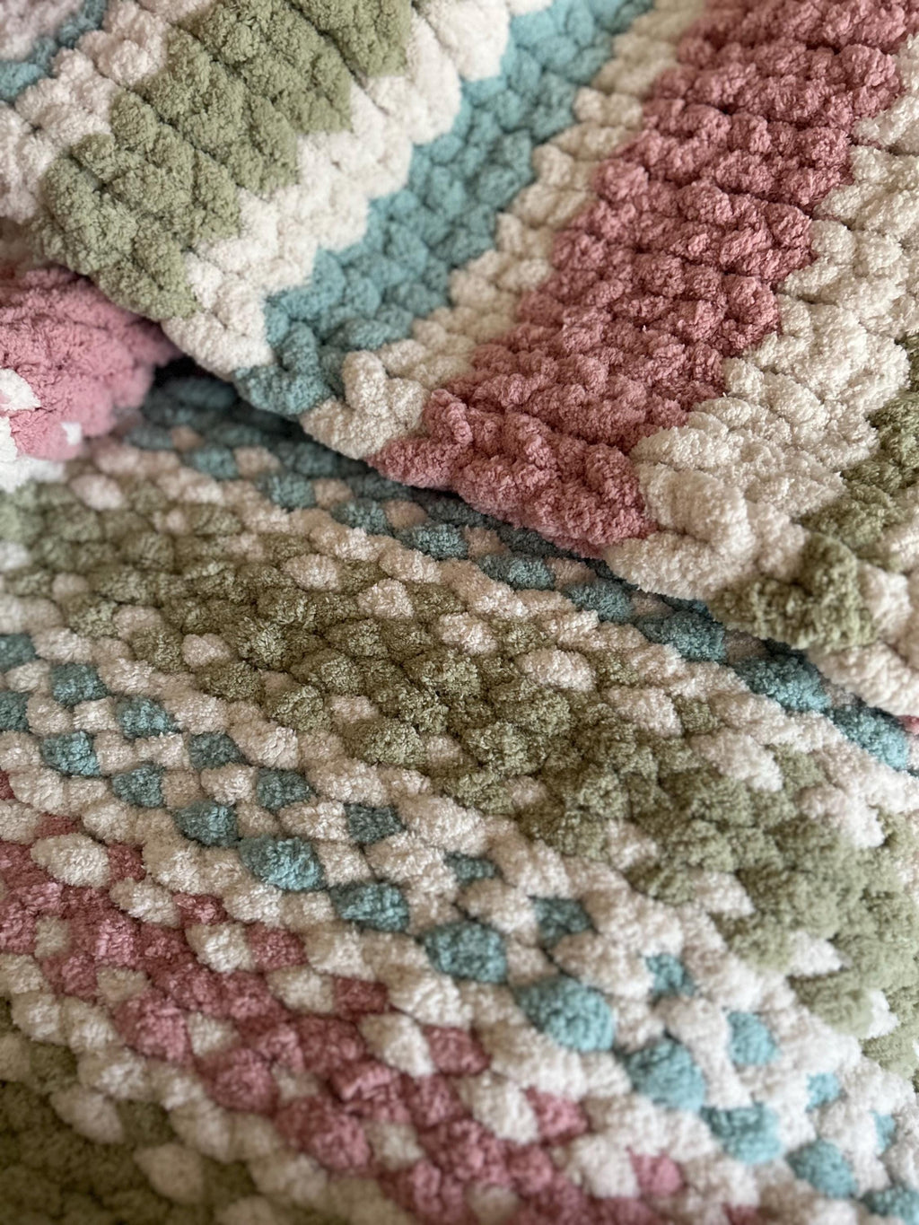 Spring Pastels - Finger Knit Pattern - (PDF File Only) - Chunky Blanket Pattern
