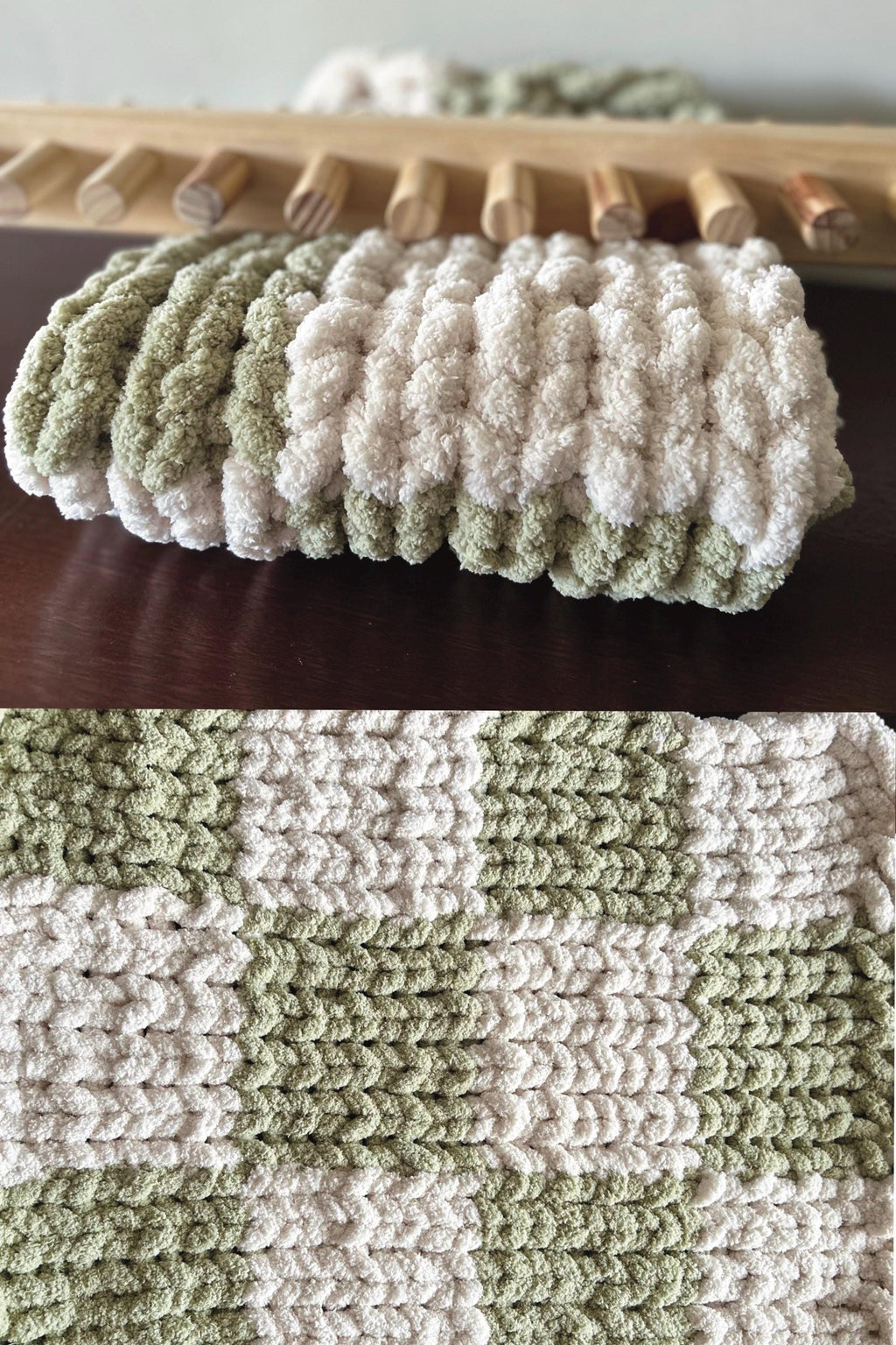 Blanket Loom for Chunky Yarn - Customizable Knitting Loom - Foldable and portable