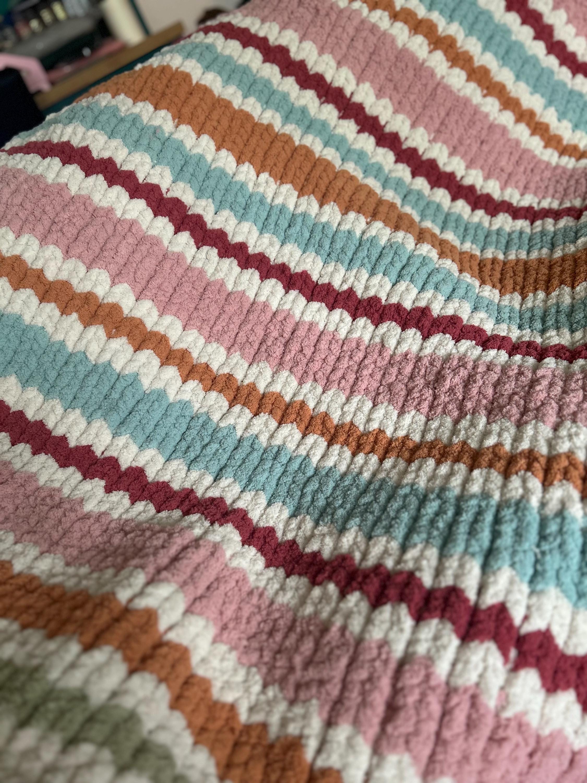 Spring Blossoms Finger Knit Blanket Pattern – Loom Friendly (PDF Download)