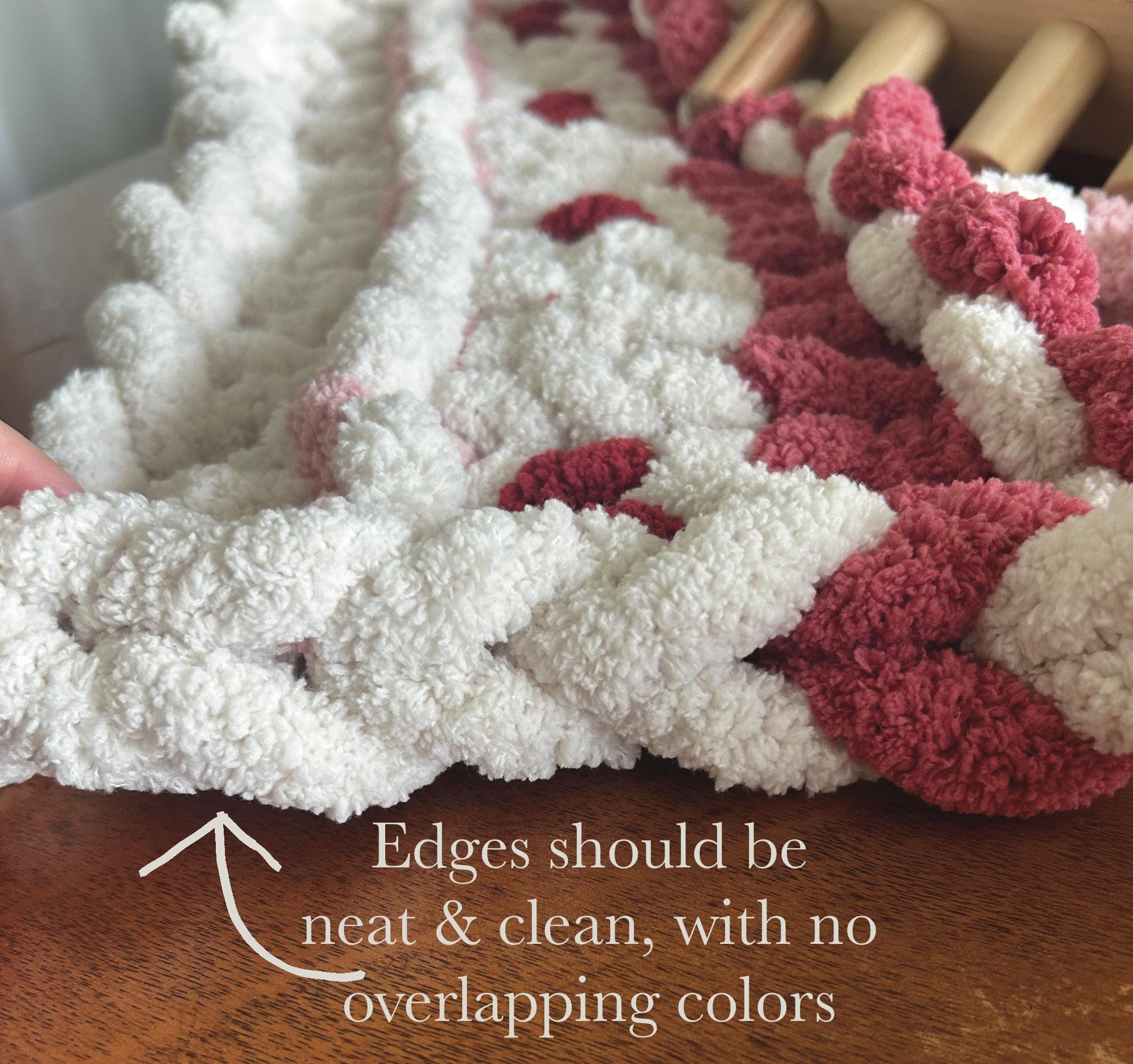 Chunky Blanket Pattern - Dotted Hearts (PDF File Only) - Finger Knitting