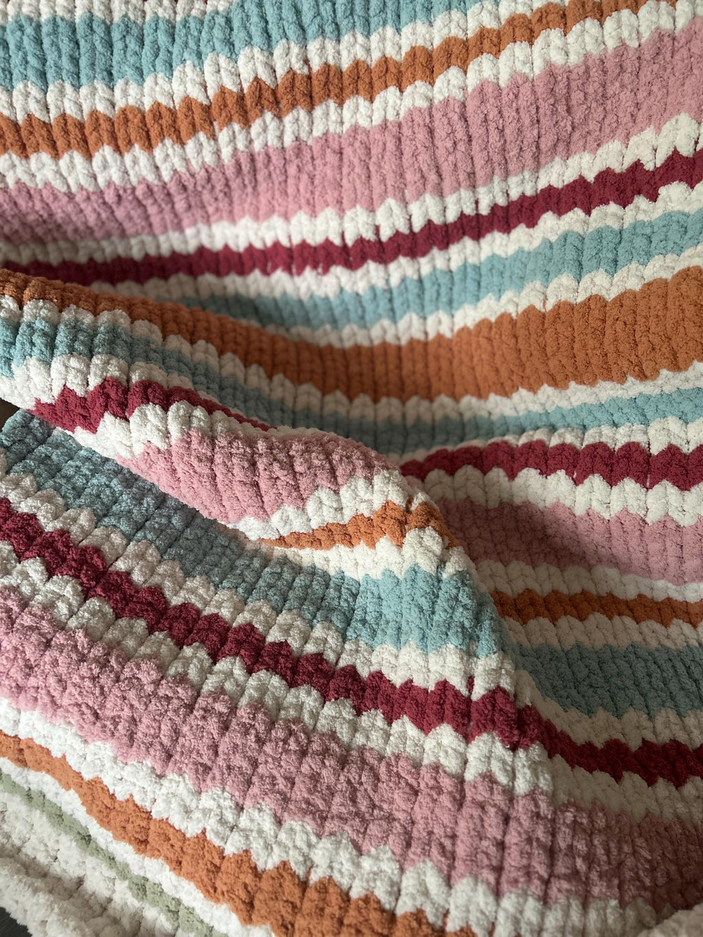 Spring Blossoms Finger Knit Blanket Pattern – Loom Friendly (PDF Download)