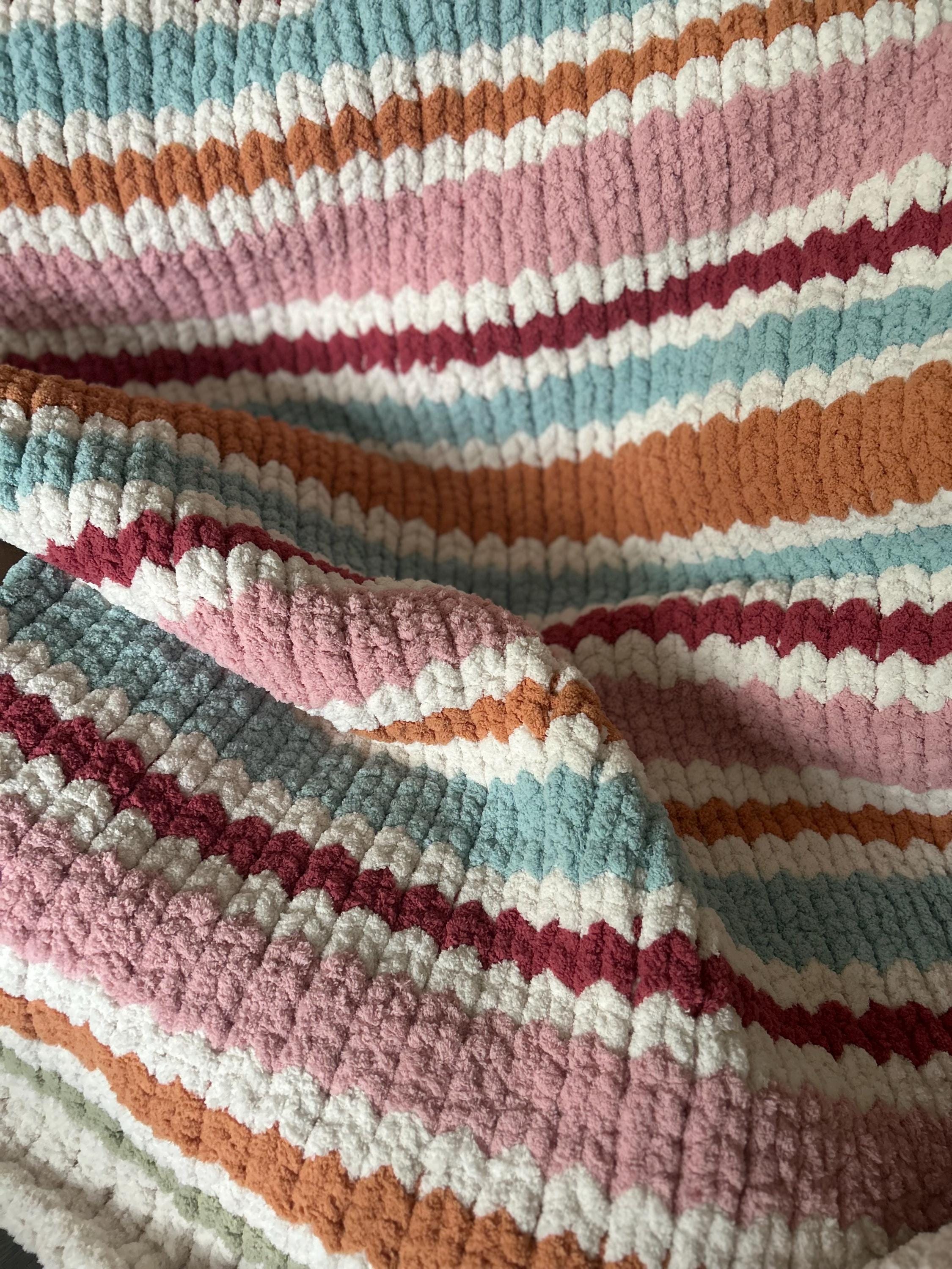 Spring Blossoms Finger Knit Blanket Pattern – Loom Friendly (PDF Download)