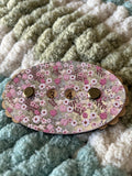 Row Counter for Knitting and Crochet Mirrored Pink Flowers